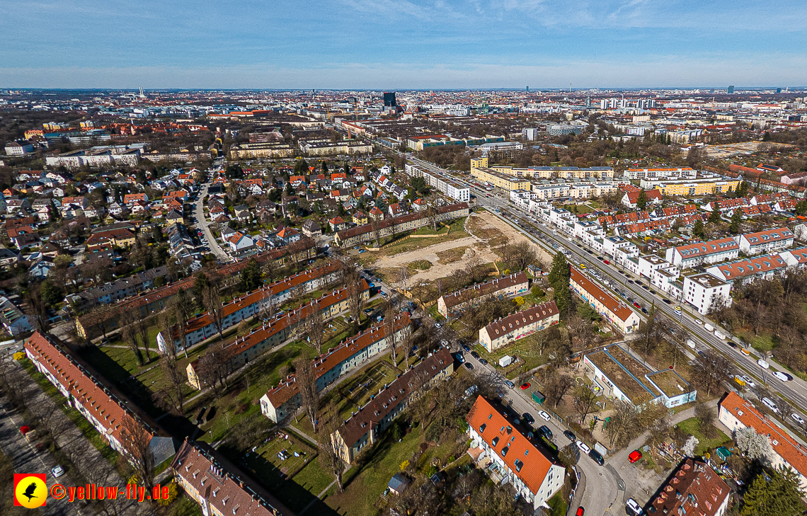 21.03.2023 - Luftbilder von der Baustelle Maikäfersiedlung in Berg am Laim